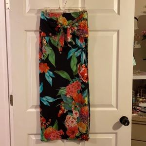 Venus long tropical floral skirt